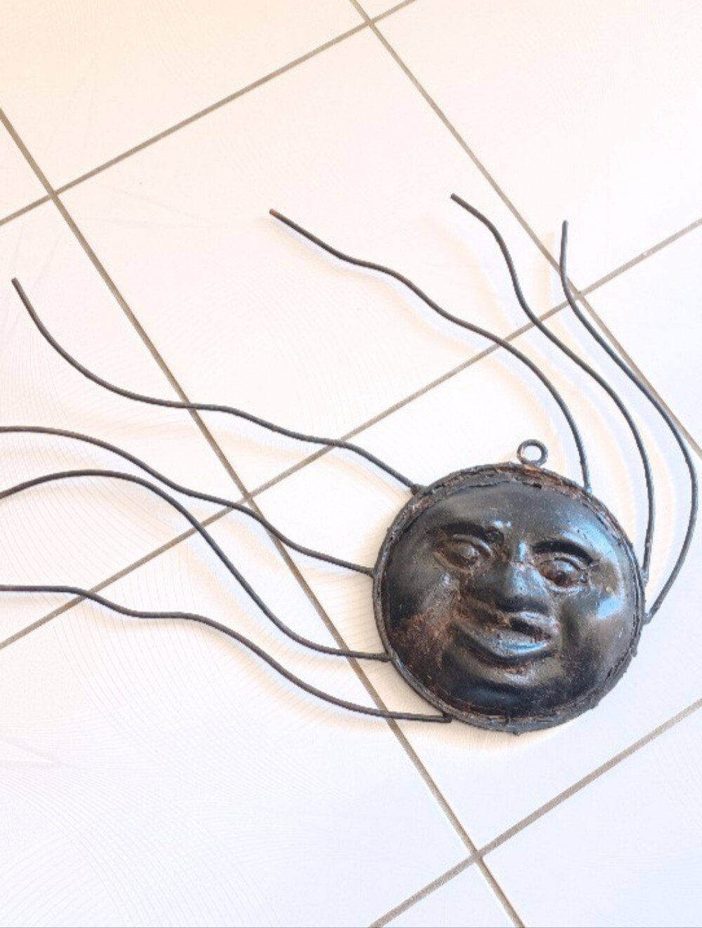4/$80 Black Metal Sun Wall Art - Needs Restoration